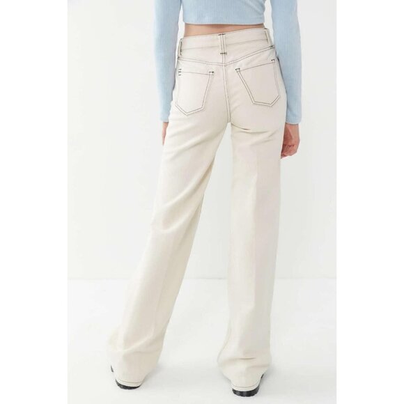 Urban Outfitters BDG Off White Stovepipe High Rise Wide Leg Jeans 27 - Picture 2 of 7